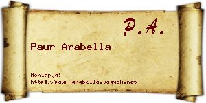 Paur Arabella névjegykártya